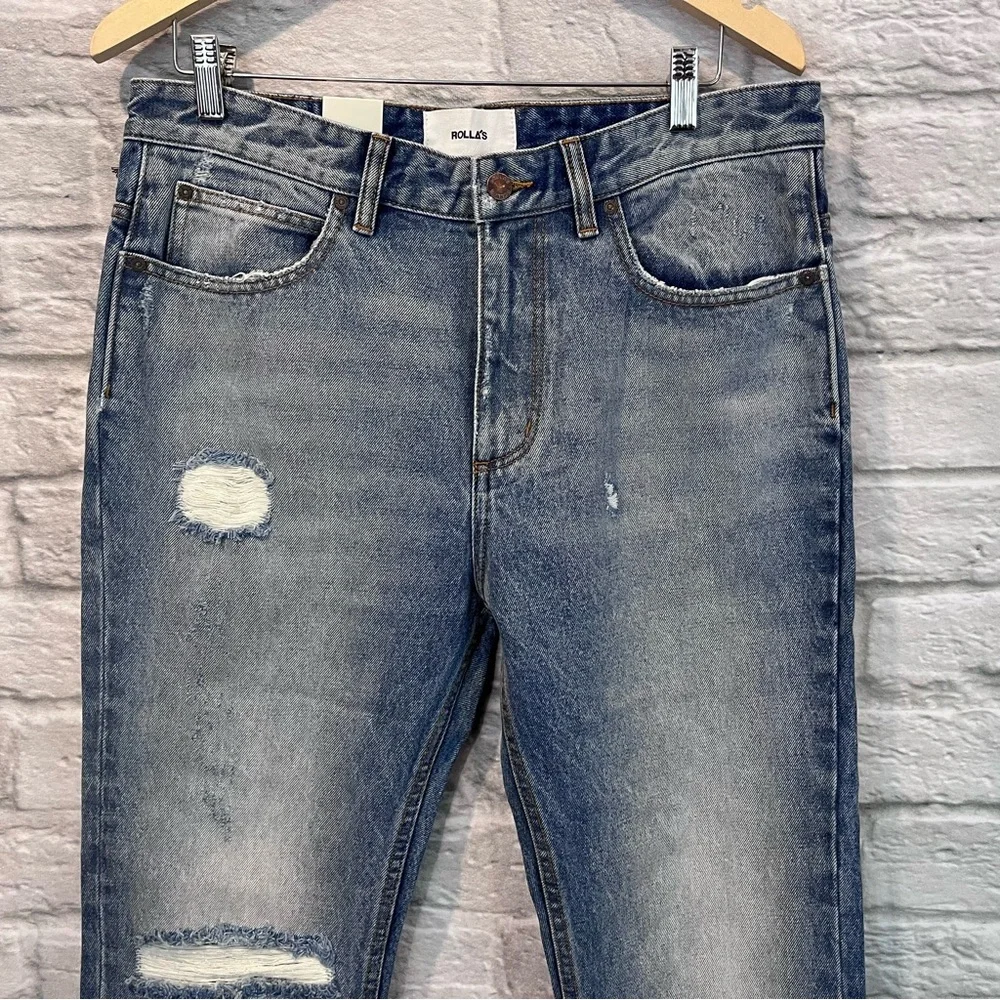 NWT ROLLA’S 34x25” STUBS Slim Short Leg - Stoned Rip Jeans (SAMPLE) - Picture 3 of 12